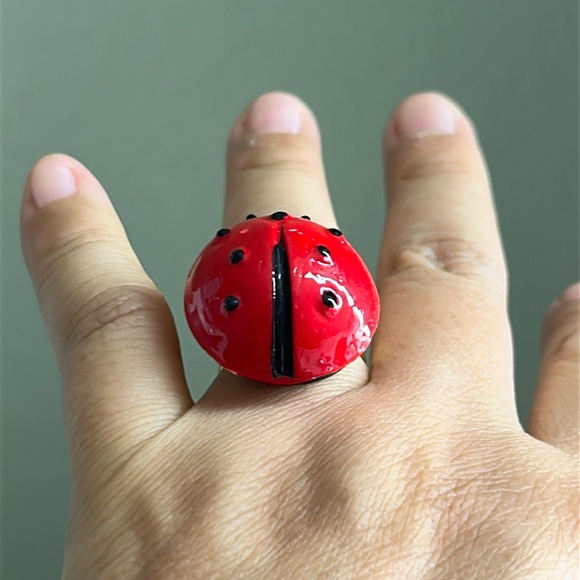 🖤Handmade Ladybug 🐞 ring - Picture 7 of 11